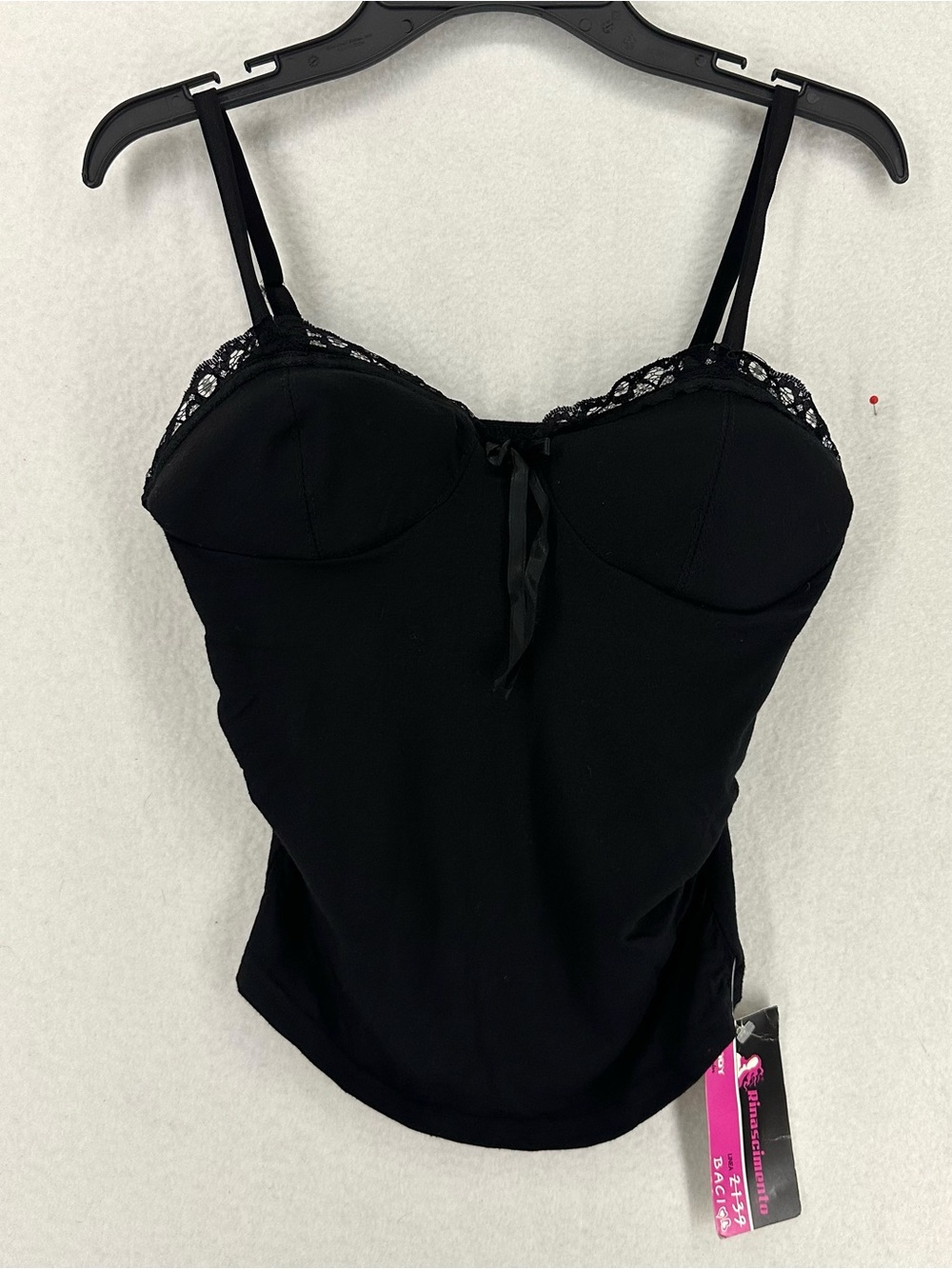 Rinascimento Bustier Camisole Top Women’s S Black NWT Lace Y2K